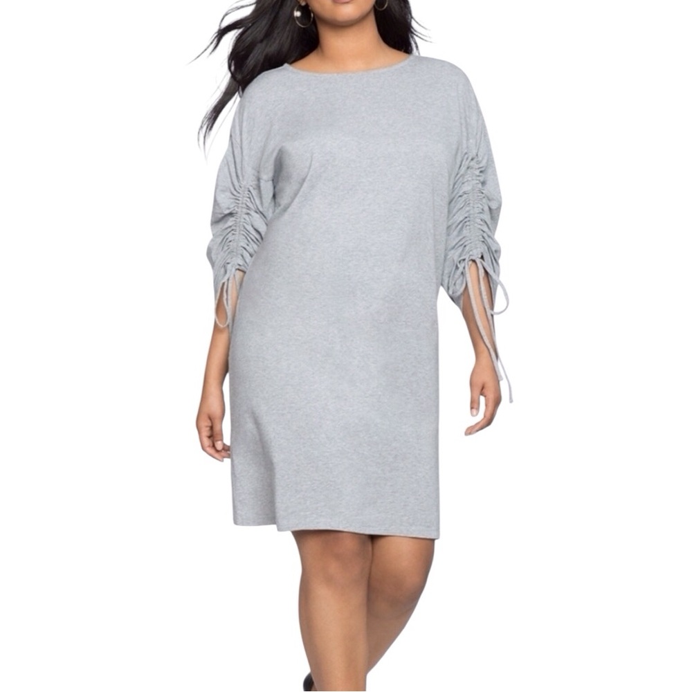 Eloquii Cinched Sleeve Jersey Knit Sheath Dress